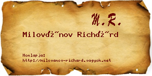 Milovánov Richárd névjegykártya